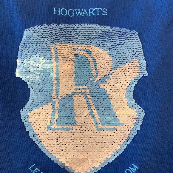 Harry Potter RAVENCLAW Women's Glitter Blue T-Shirt - Picture 7 of 11